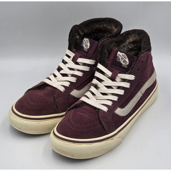 VANS Sk8-Hi Suede Maroon Women's Size 5 High-Top Skateboarding Shoes Sneakers - Picture 2 of 12